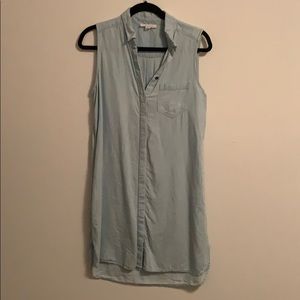 Light blue chambray collared dress